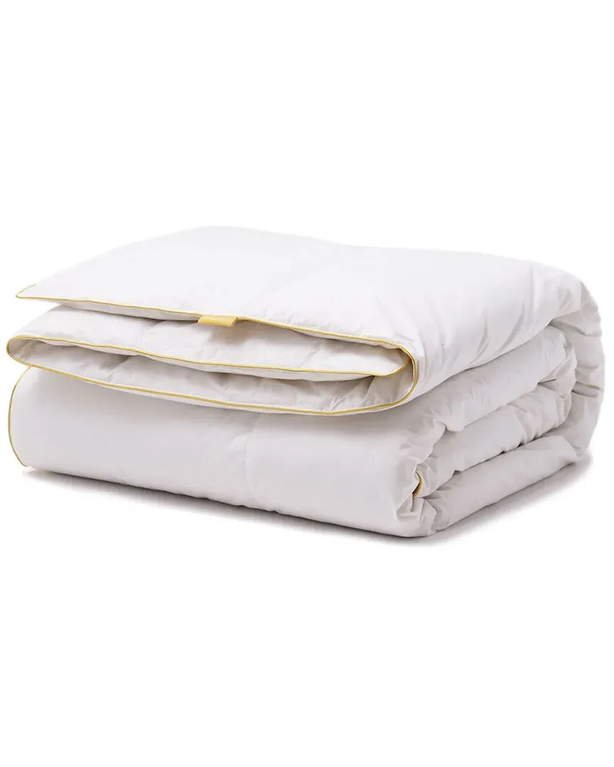 White Duck Feather Down Microfiber Comforter - White image