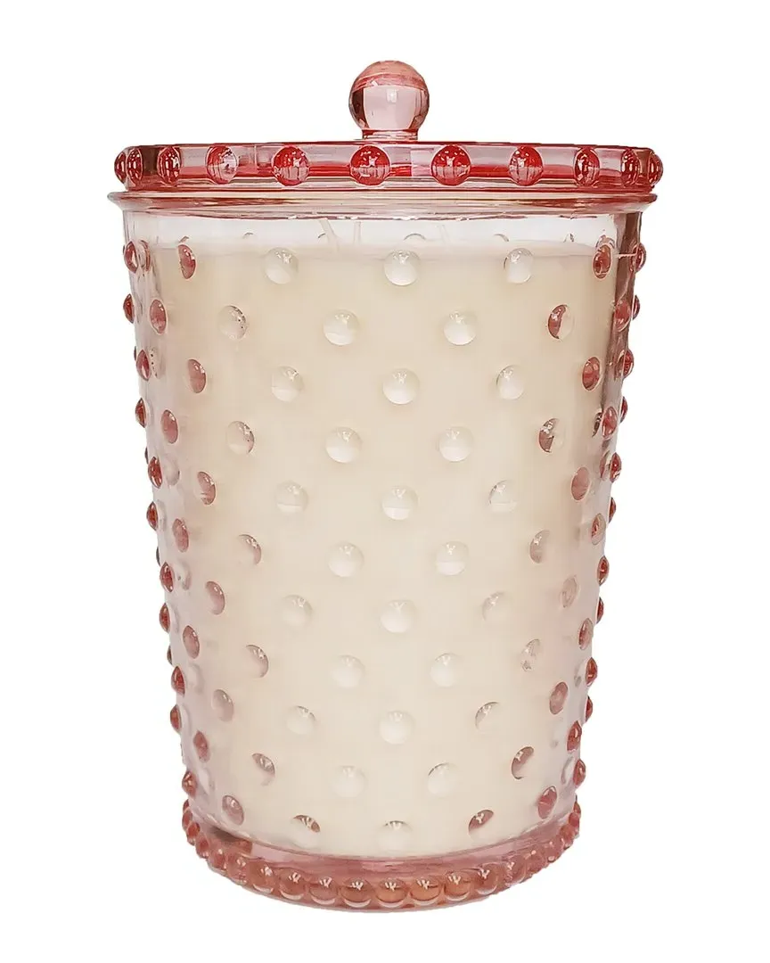 64 OZ Grande Honeysuckle Hobnail Glass Candle - Pink image