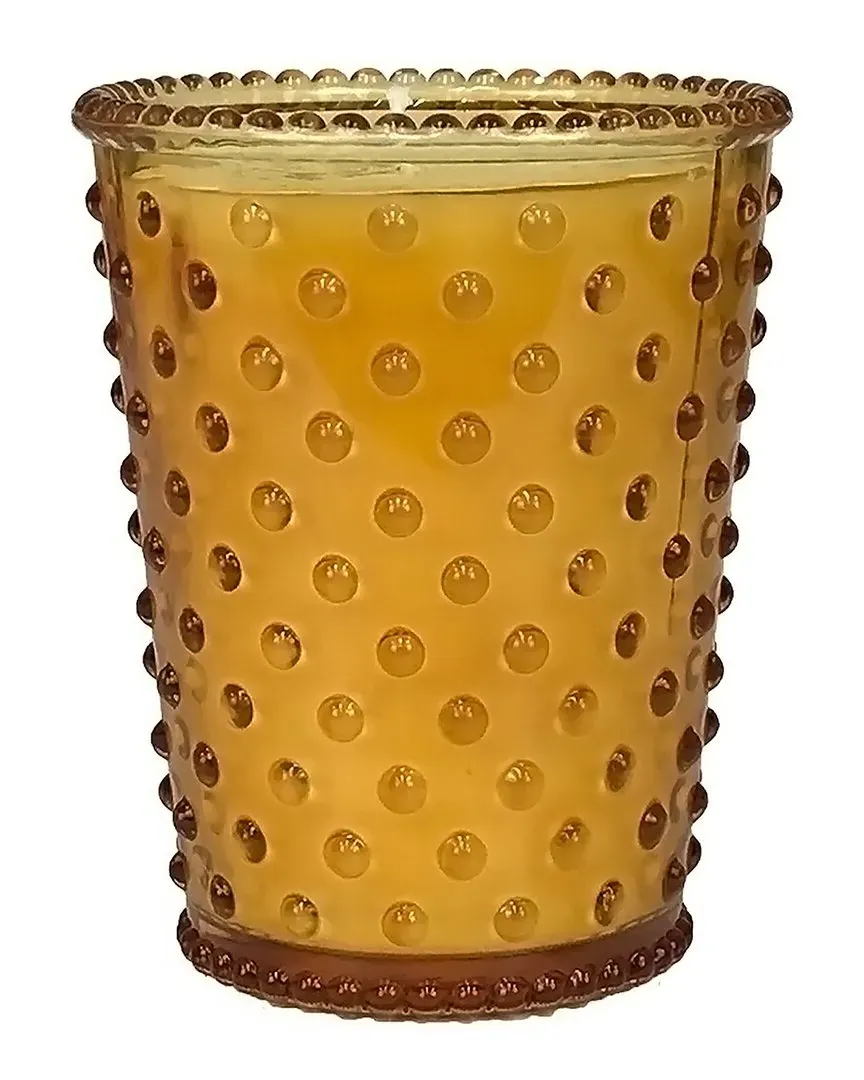 Cedarwood Bonfire Hobnail Glass Candle - Yellow