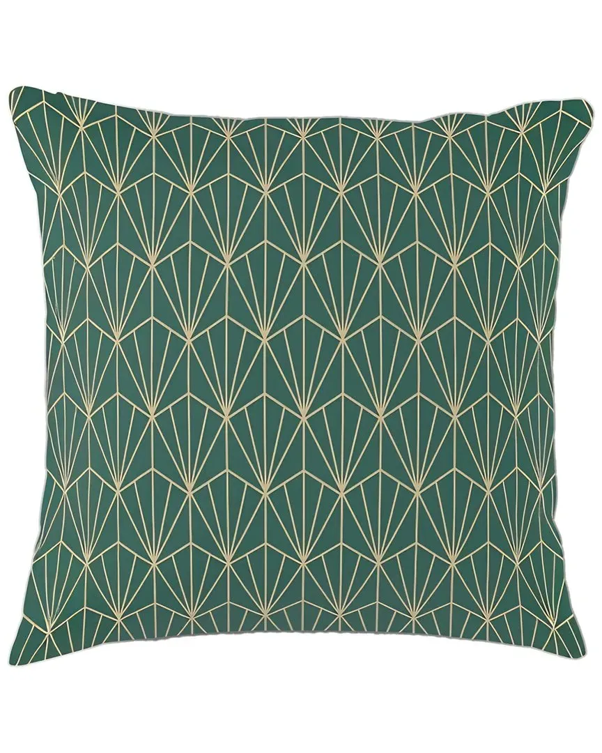 Art Deco Vector Pillow - Green, Polyester image