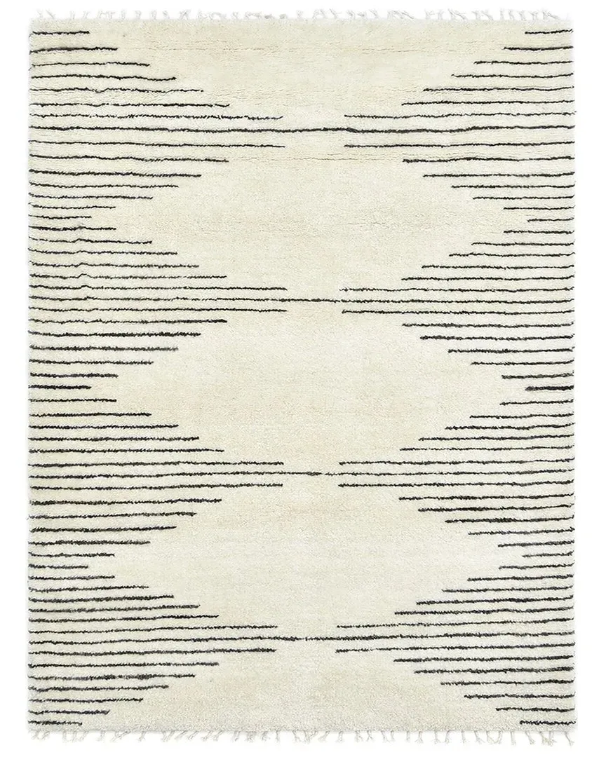 Bernie Bohemian Moroccan Area Rug - Ivory, Wool