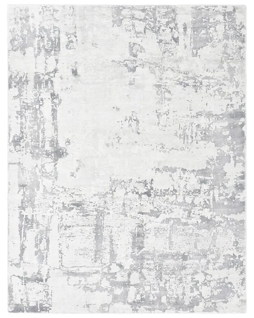 Blush Abstract Hand-Loomed Area Rug - Grey, Wool Blend