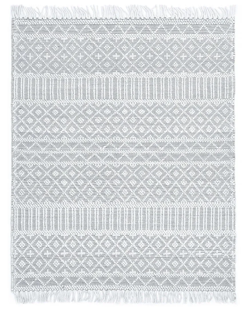 Bristol Geometric Area Rug - Light Grey, Wool & Cotton