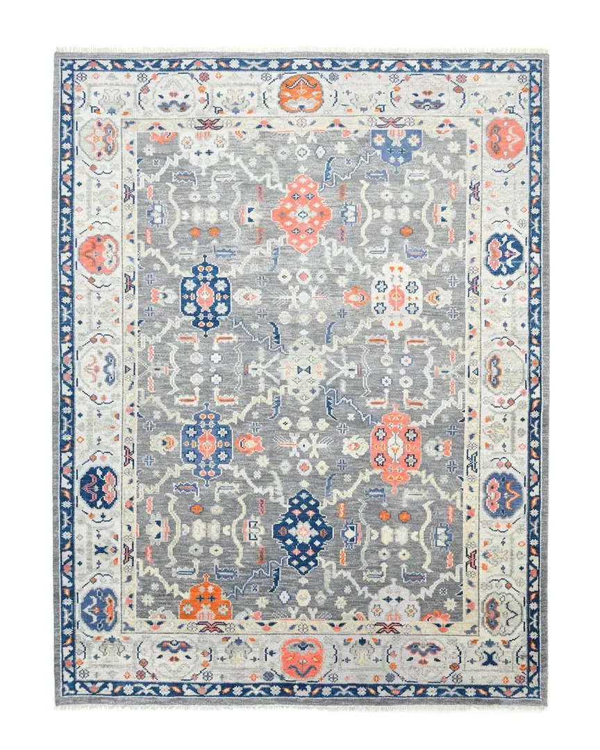 Hollis Floral Hand-Knotted Area Rug - Gray, Wool-Blend