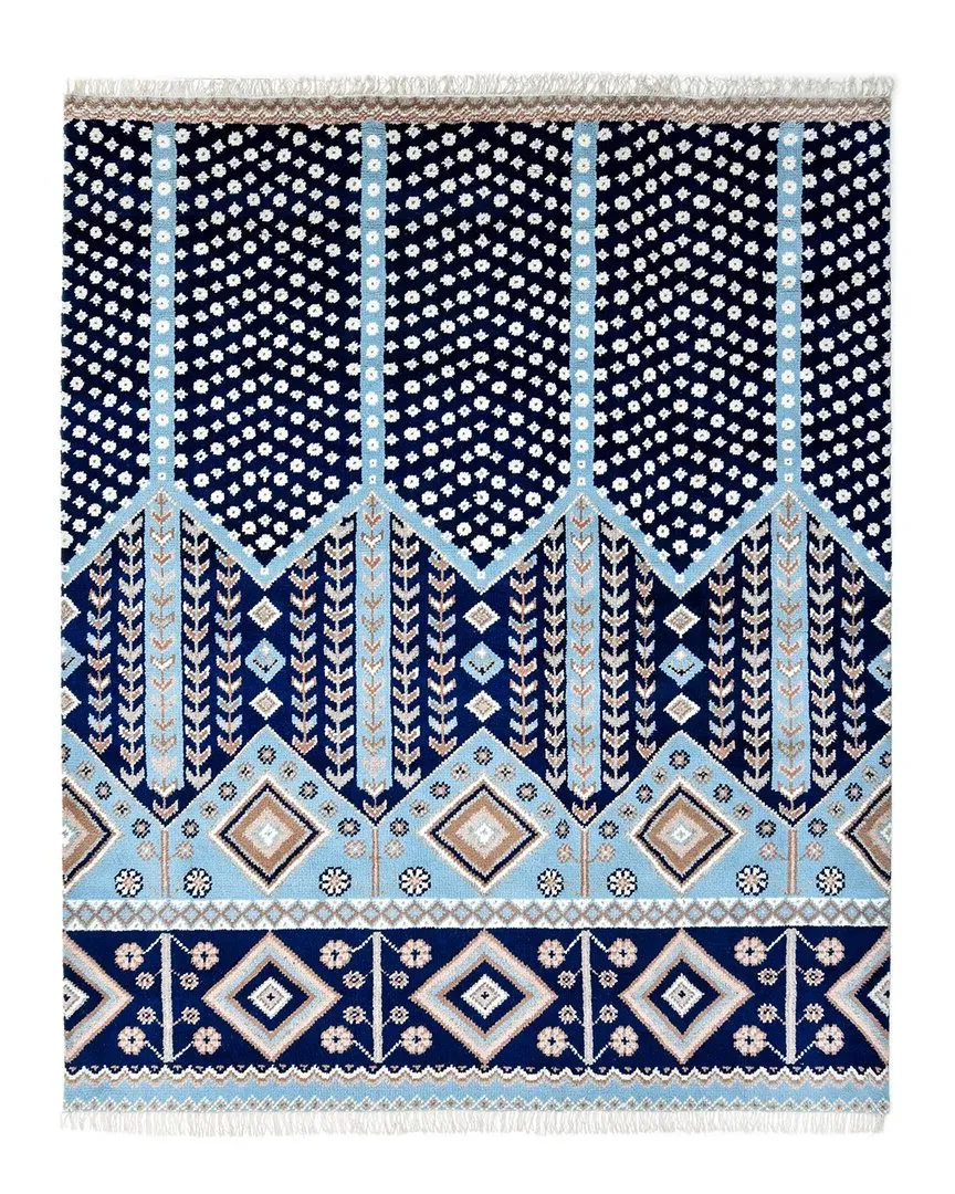 Hudson Floral Hand-Knotted Area Rug - Blue, Wool-Blend