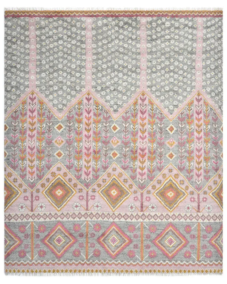 Hudson Floral Hand-Knotted Area Rug - Pink, Wool-Blend
