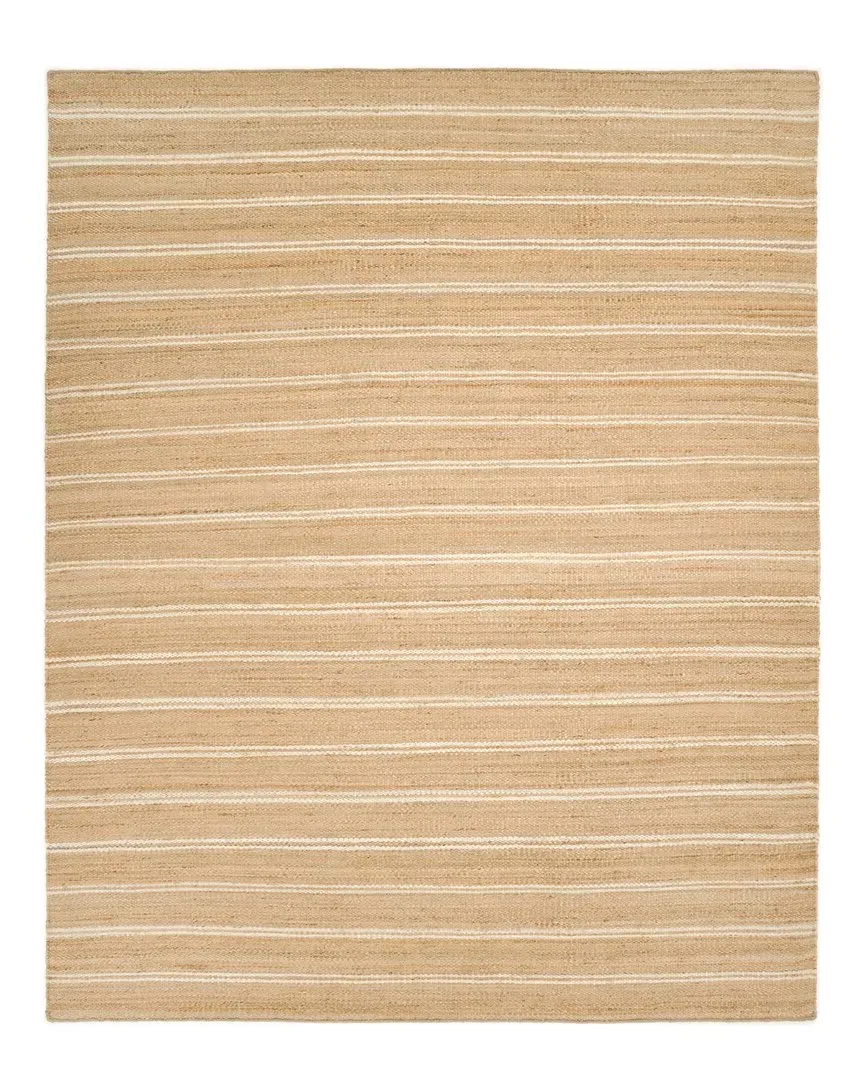 Lilly Striped Hand-Woven Area Rug - Brown, Jute-Blend