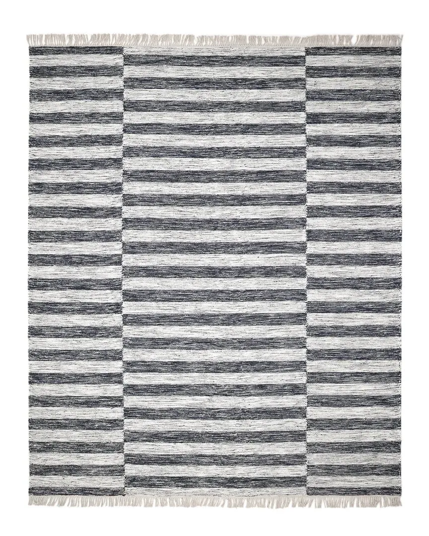 Louella Striped Hand-Woven Area Rug - Black, Wool-Blend image