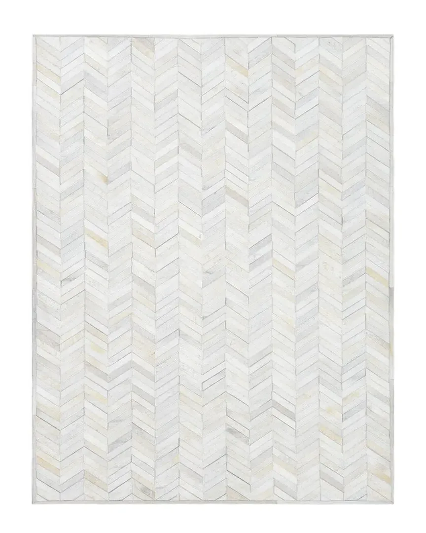 Meir Handmade Cowhide Area Rug - Ivory, Wool-Blend