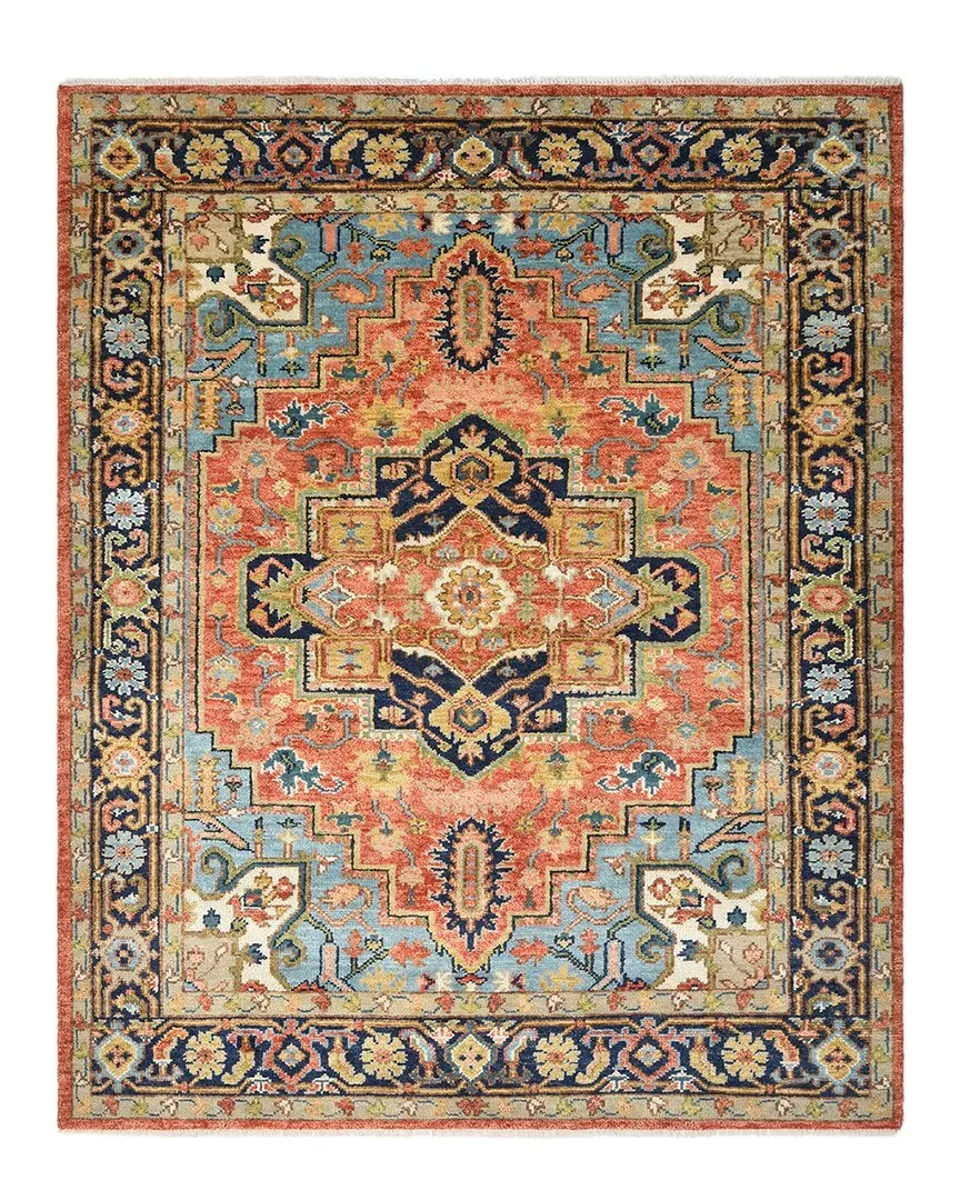 Miranda Hand-Knotted Area Rug with Floral Design - Red, Wool
