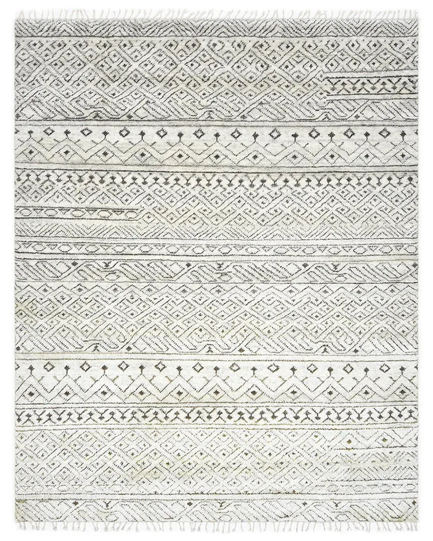 Moroccan Hand-Knotted Wool Rug - Grey image