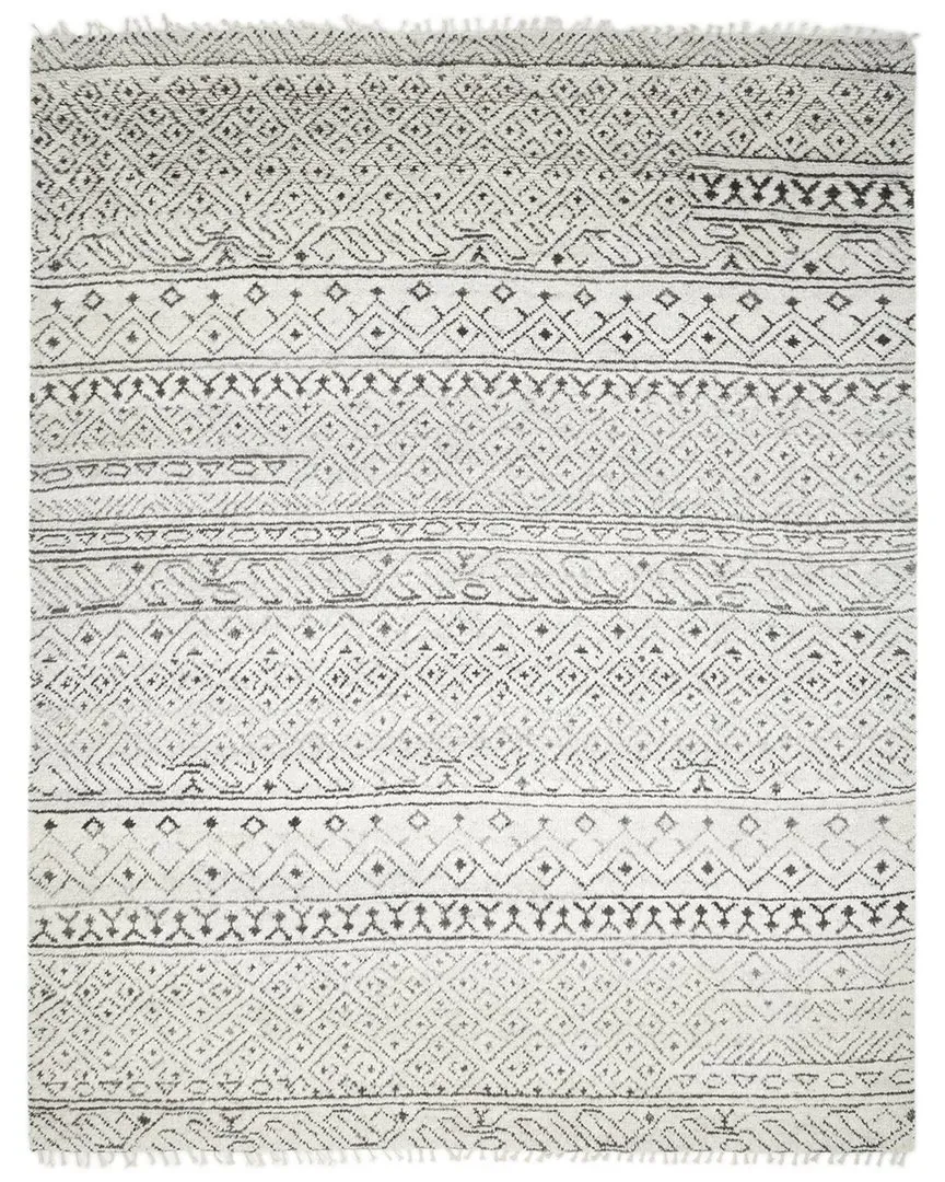Thomas Bohemian Moroccan Hand-Knotted Area Rug - Gray, Wool