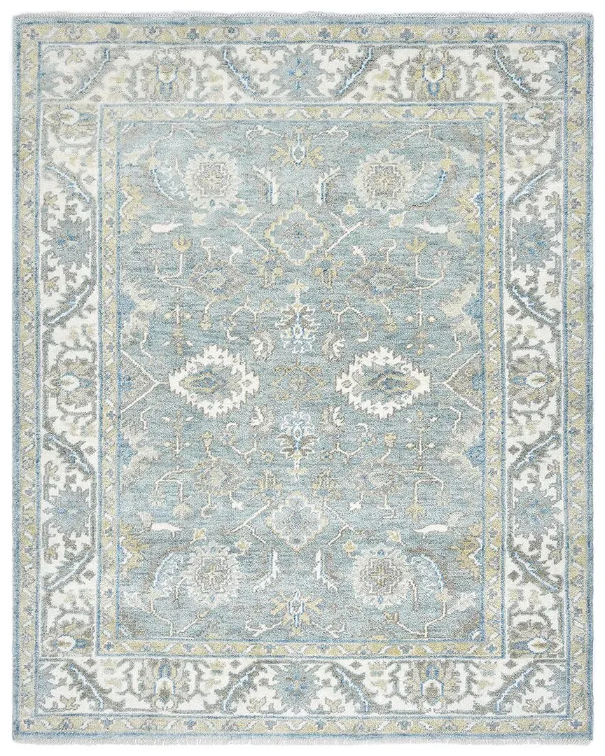 Winston Floral Hand-Knotted Area Rug - Blue, Wool-Blend image