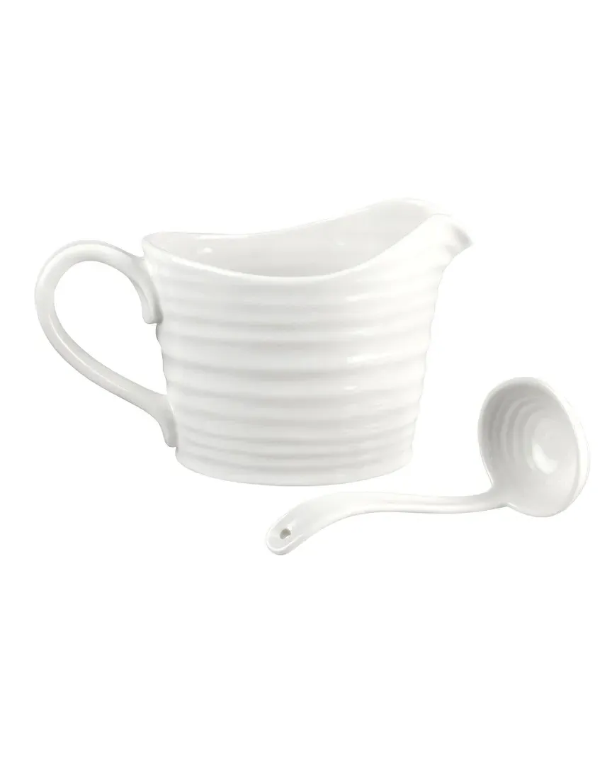 Sophie Conran Sauce Jug And Mini Ladle Set - White, Porcelain image