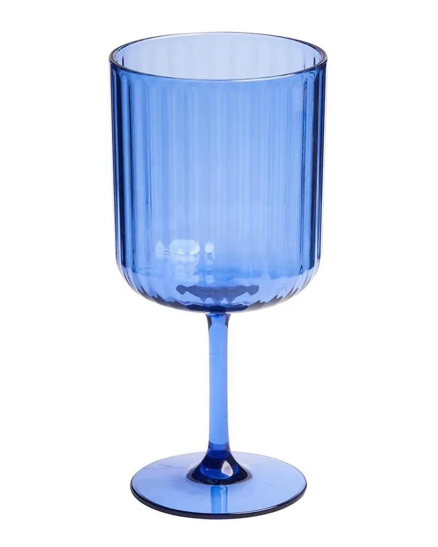 Set of 4 Stemmed Acrylic Wine Glasses 17oz - Blue image