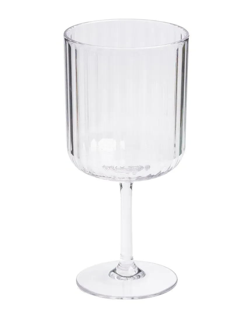 Set of 4 Stemmed Acrylic Wine Glasses 17oz - Clear