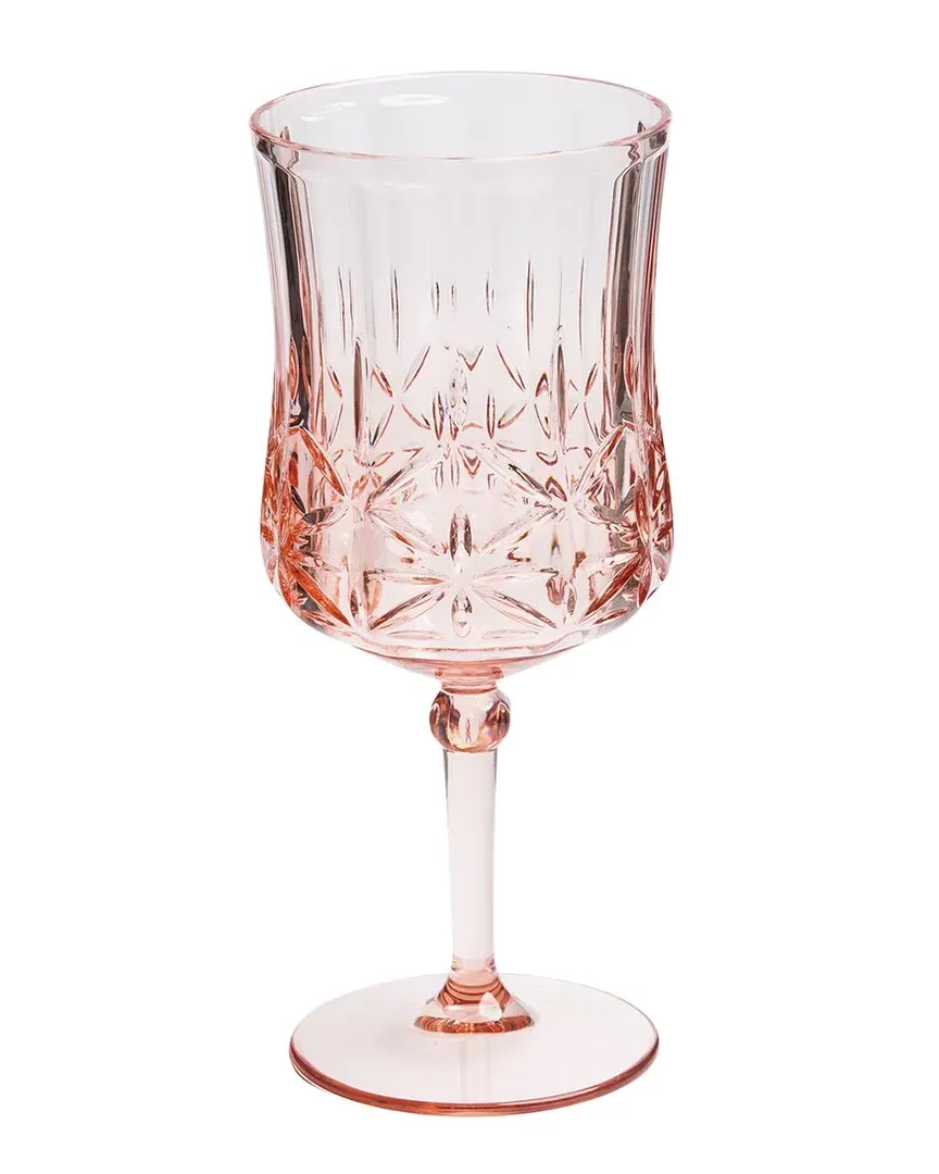 Set of 4 Stemmed Wine Glasses - Blush, Acrylic