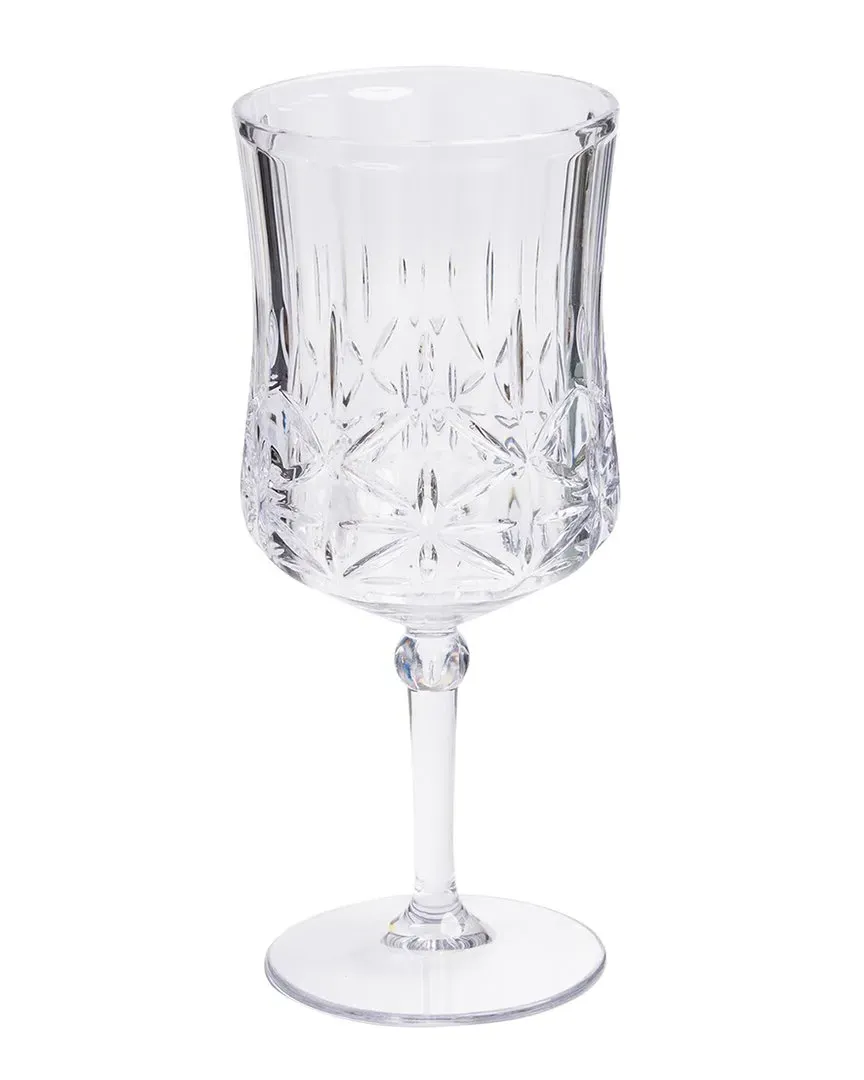 Set of 4 Stemmed Wine Glasses - Clear, Acrylic