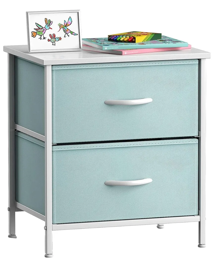 2-Drawer Nightstand with Storage - Aqua image
