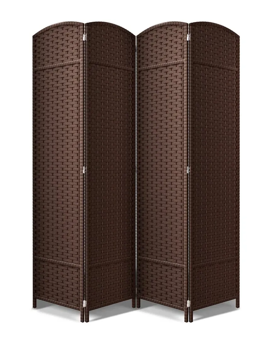 4 Panel Room Divider - Brown