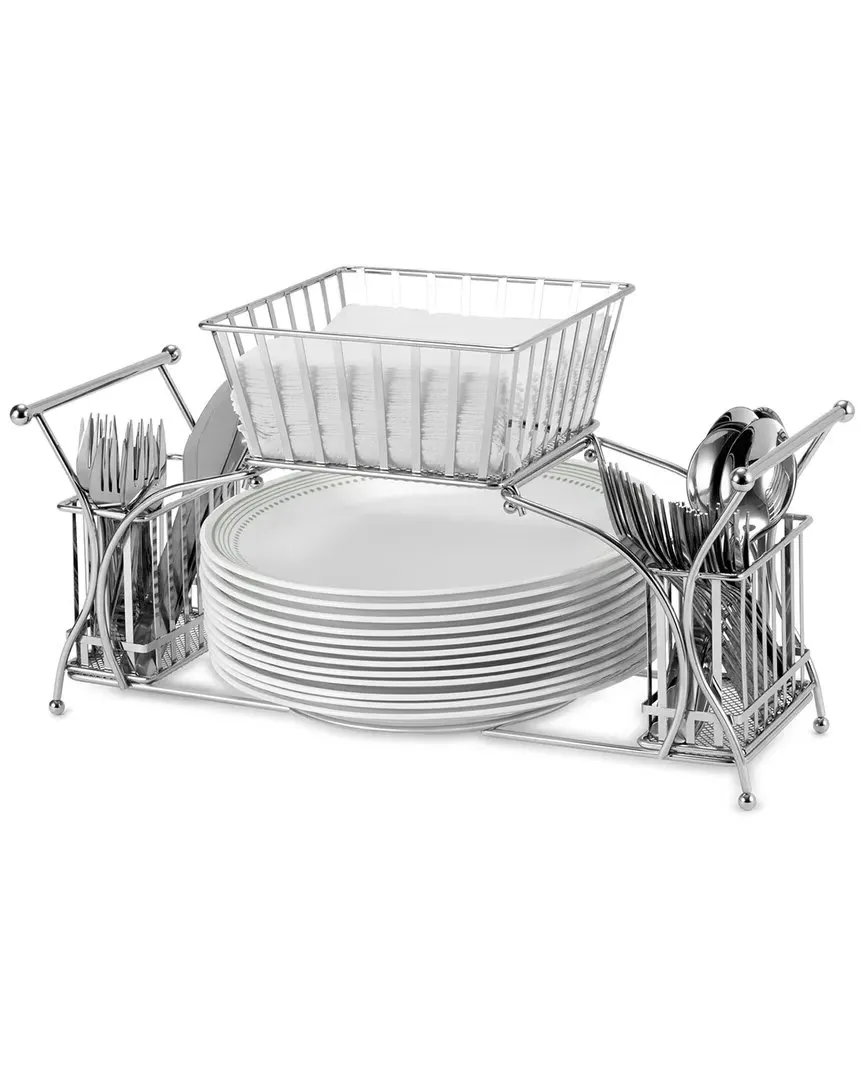 4-Piece Buffet Caddy Set - Silver, Metal image