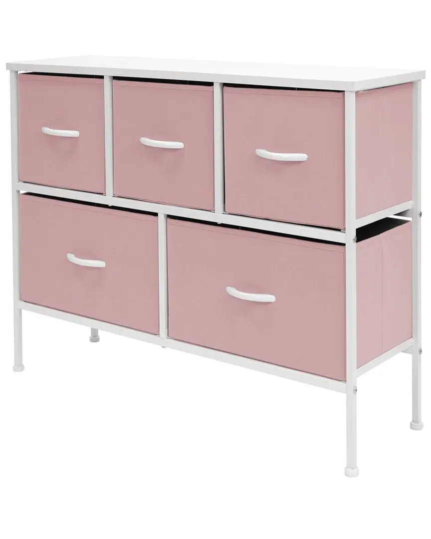 5 Drawer Dresser Chest - Pink