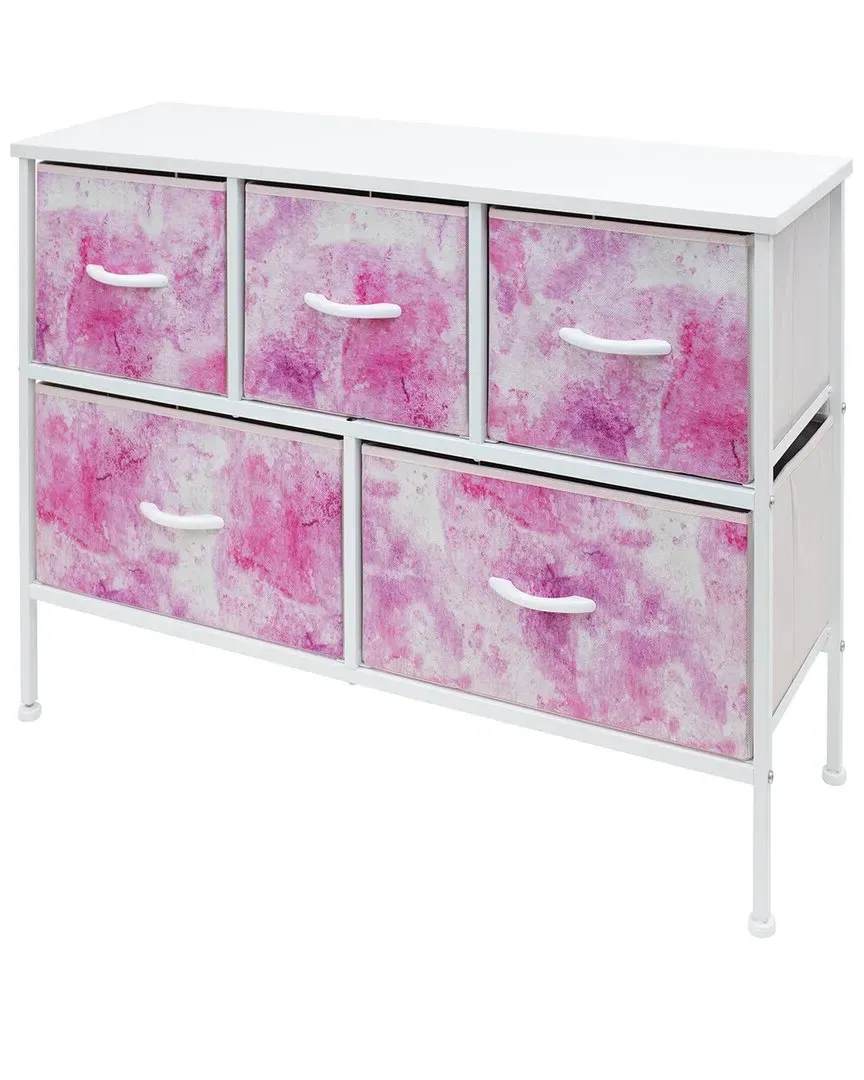 5 Drawer Dresser Chest - Pink image