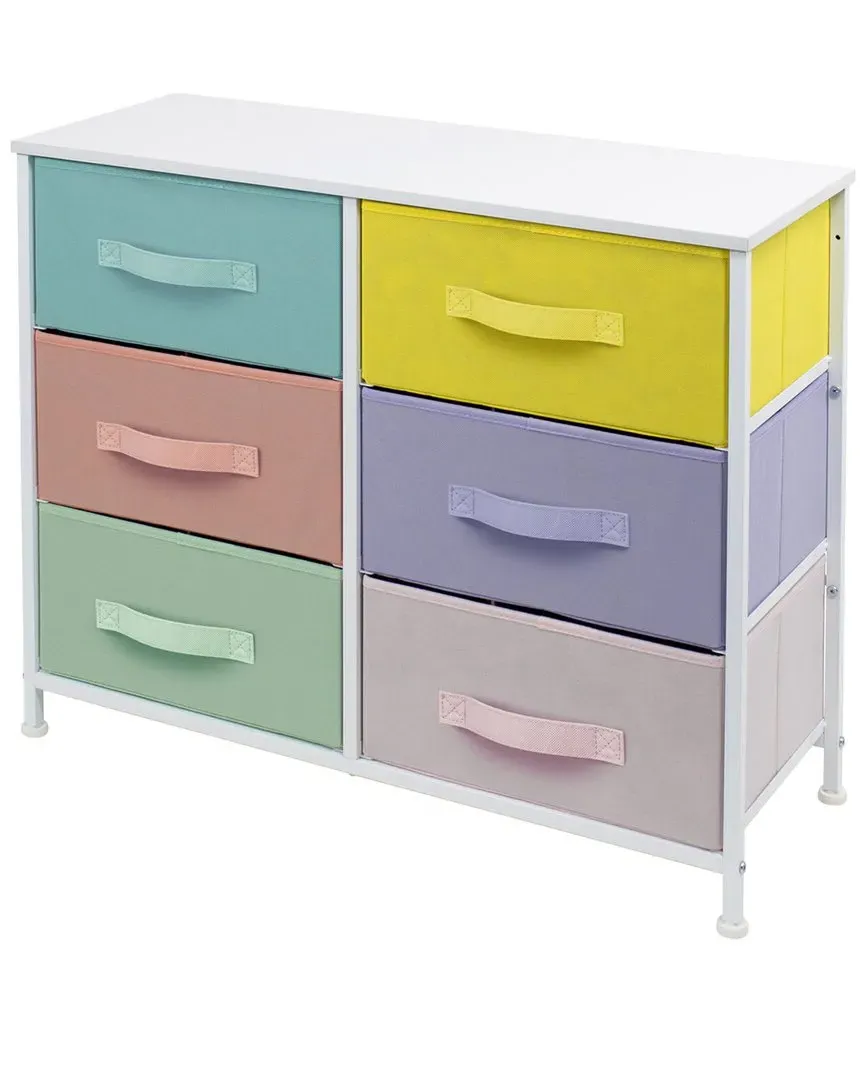 6 Drawer Storage Cube Dresser - Pastel