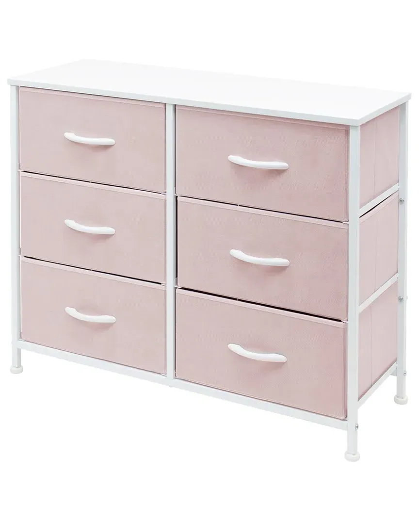 6 Drawer Storage Cube Dresser - Pink