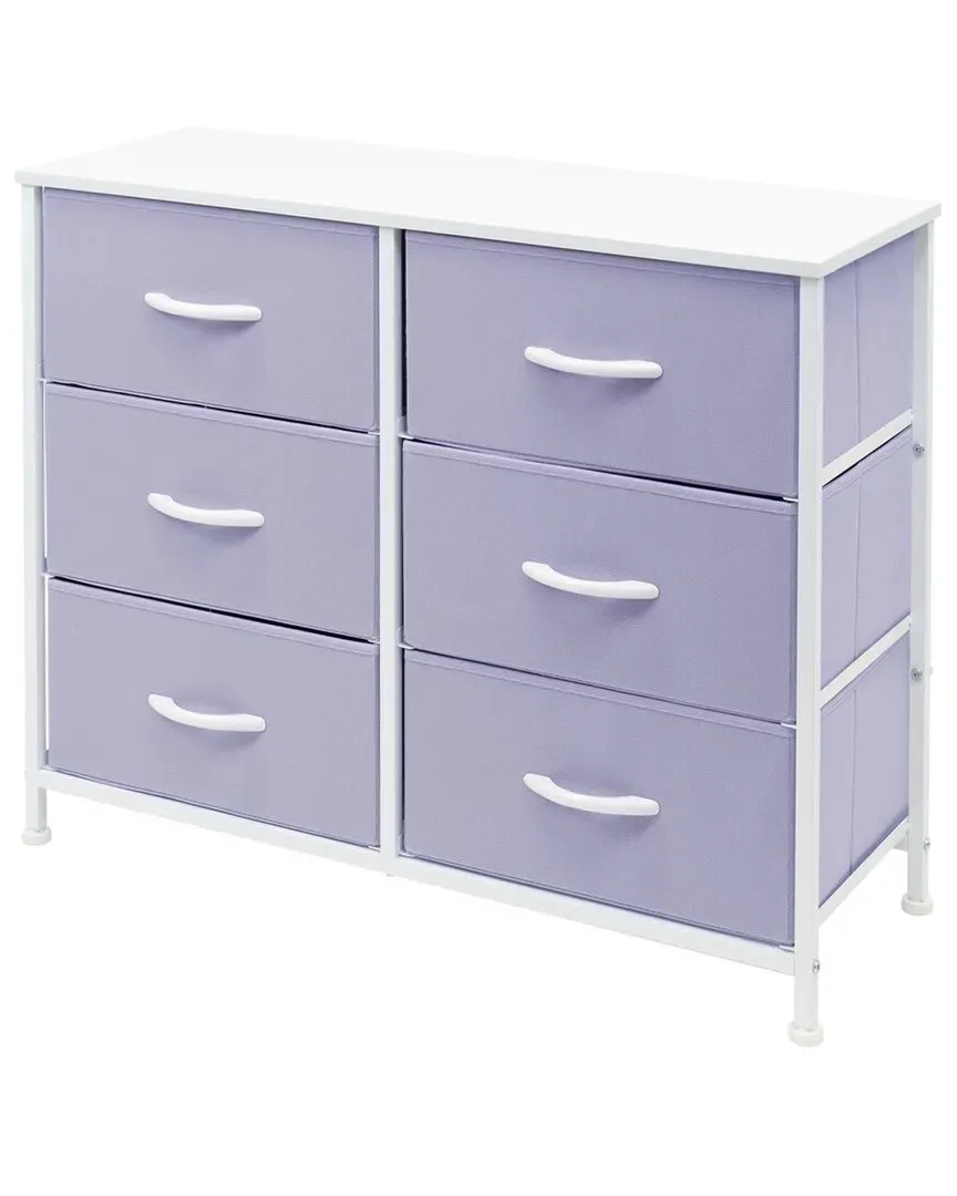6 Drawer Storage Cube Dresser - Purple