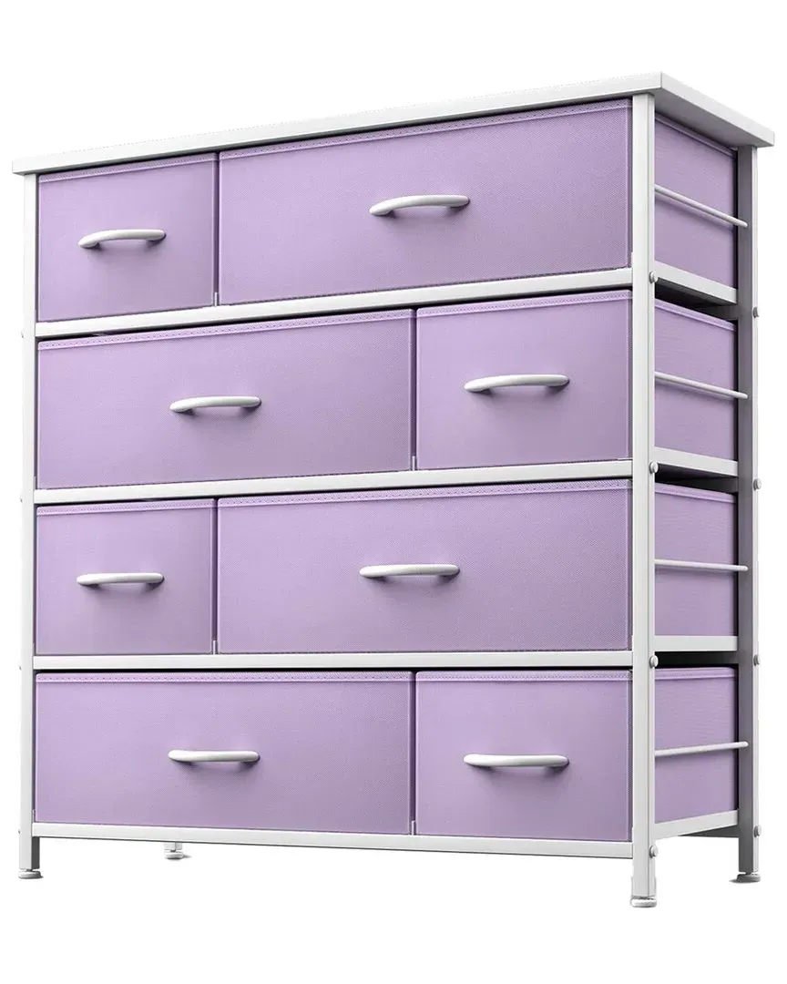 8-Drawer Chest Dresser with Foldable Drawers - Purple
