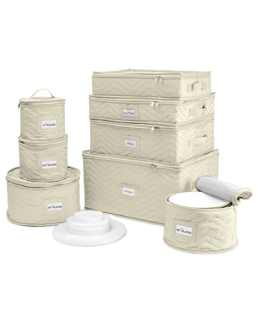 8pc China Storage Containers - Beige, Non-Woven Fabric image