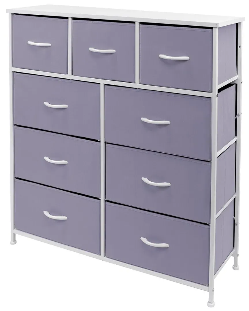9-Drawer Chest Dresser with Foldable Drawers - Purple