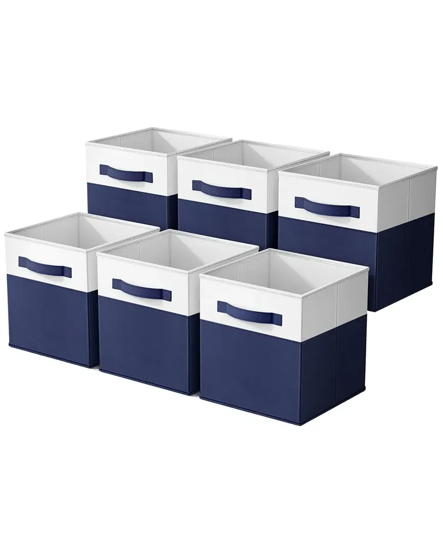 Foldable Storage Cube Bins - Navy Blue, Fabric