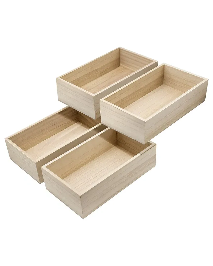 Organizing Wood Crates Set of 4 - Natural image