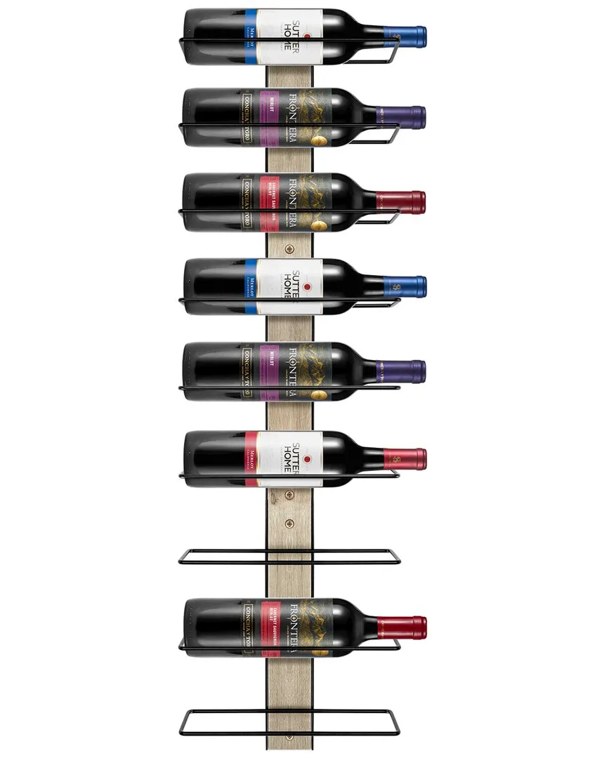 Set of 3 9-Bottle Wine Rack Wood Holders - Grey image