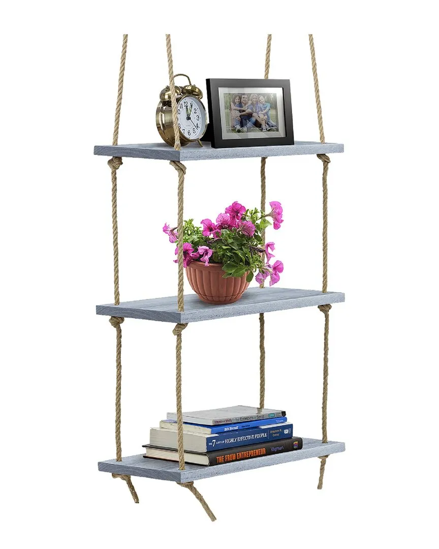 Sorbus 3-Tier Hanging Shelf - Grey, Wood image