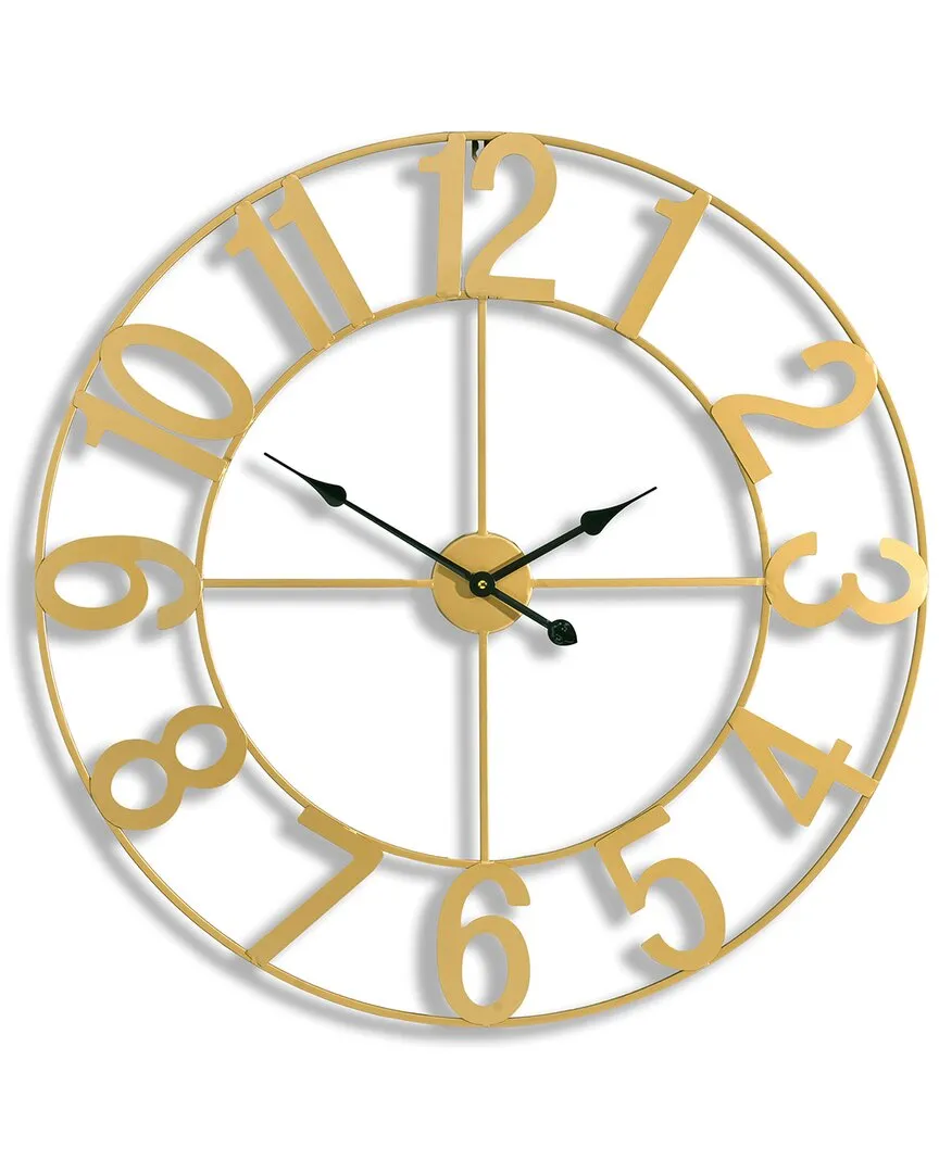 Sorbus 32in Numeral Wall Clock - Gold, Metal image
