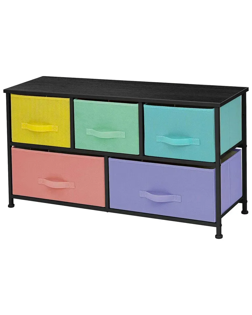 Sorbus 5 Drawer Storage Chest - Pastel Black