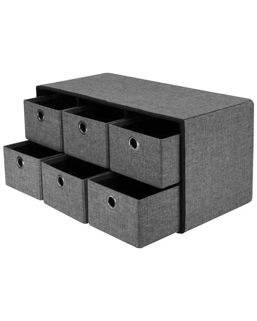 Sorbus Storage Bench with Drawers - Grey image