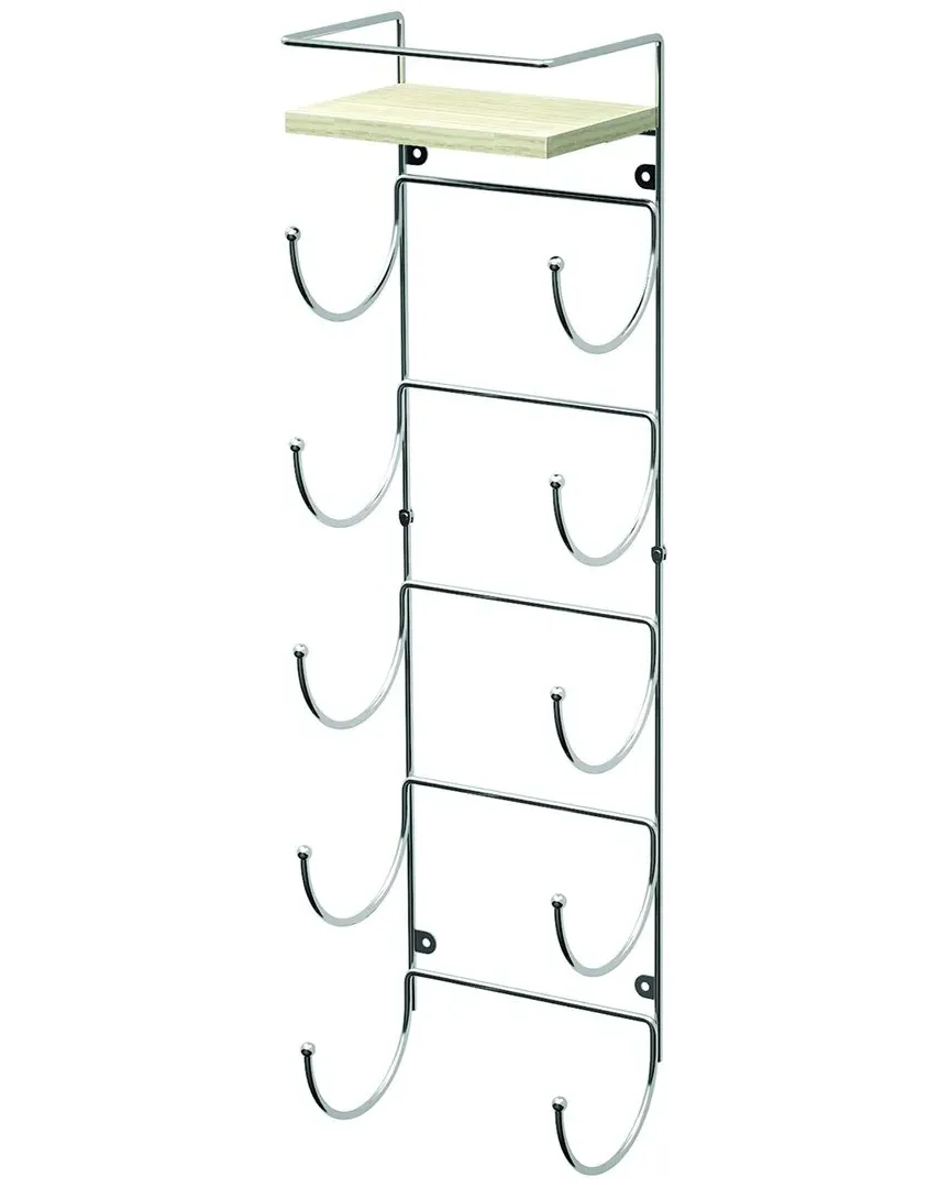 Wall Mounted Towel Rack with Shelf - Silver, Metal