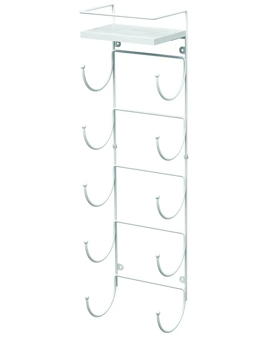 Wall Mounted Towel Rack with Shelf - White, Metal