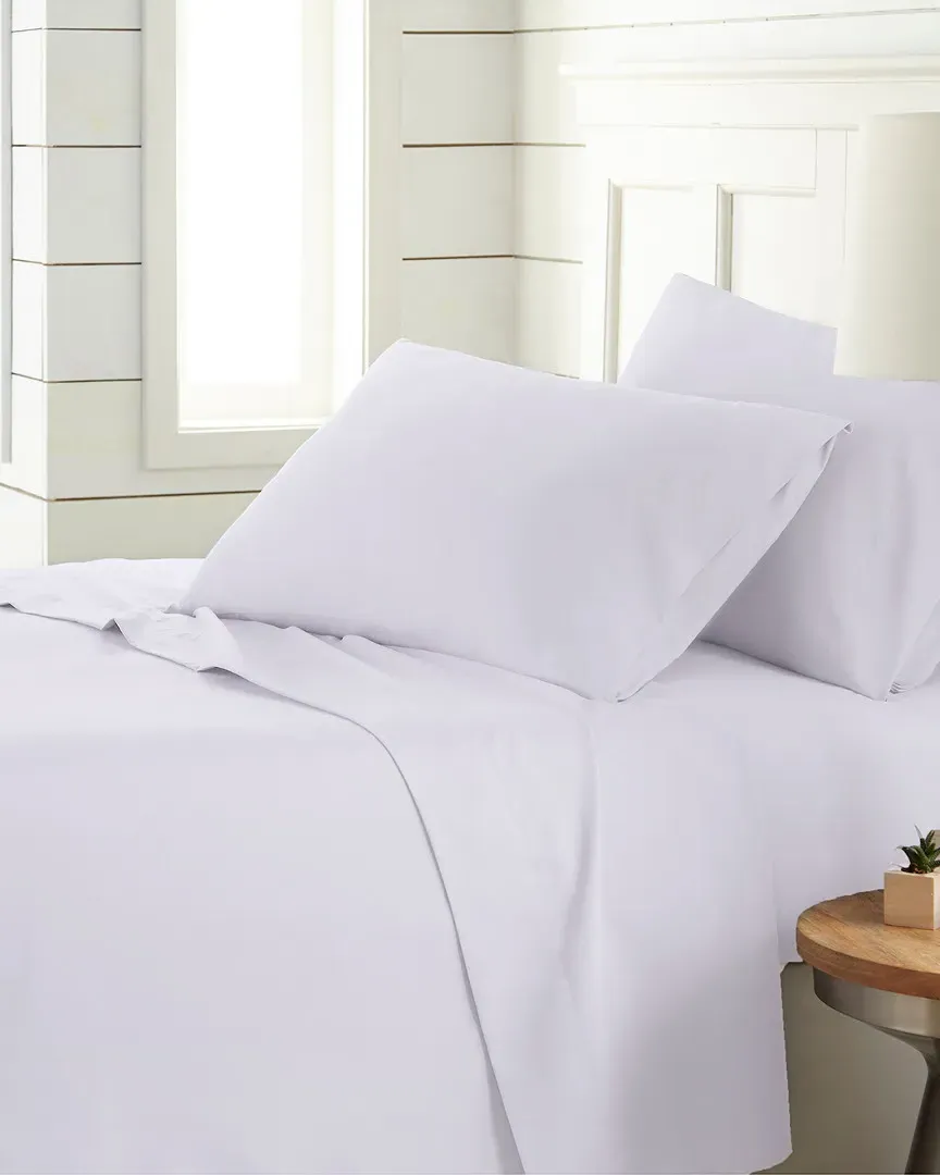 Chic Solids 4pc Sheet Set - White, Microfiber