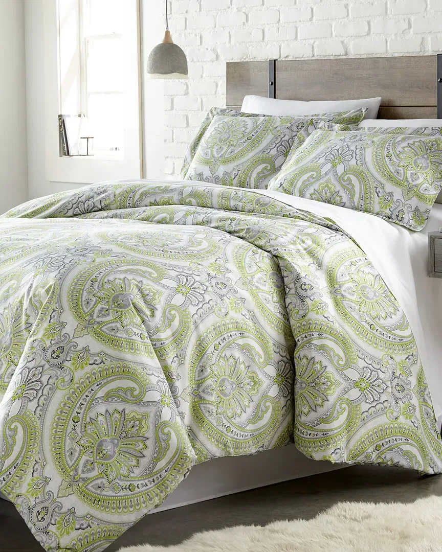 Pure Melody Paisley Duvet Cover Set - Green, Microfiber image