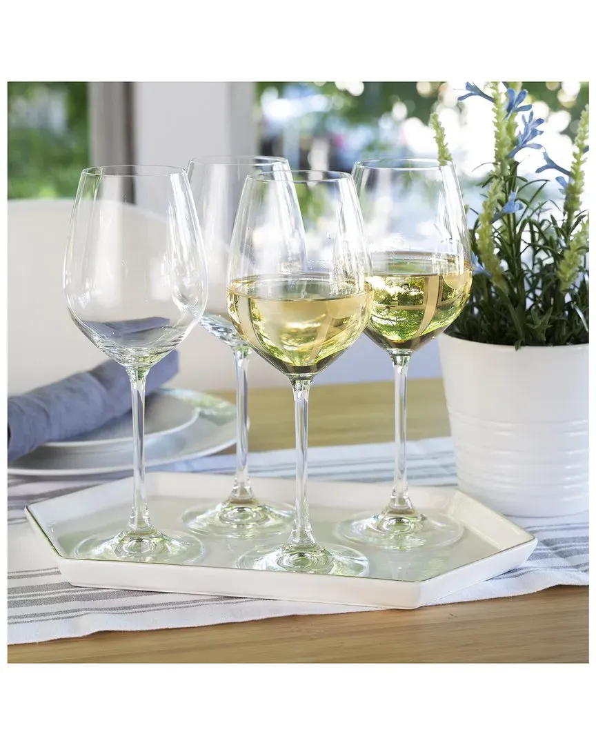 Salute White Wine Glass Set of 4 - Clear, Lead-Free Crystal image