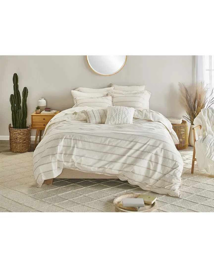 Elliot Yarn-Dyed Reversible Duvet Cover Set - Sugar image