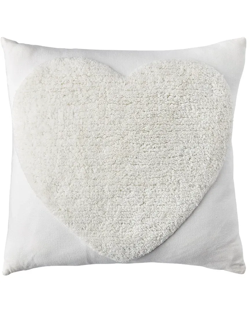 Tufted Heart Decorative Throw Pillow - Sugar, Cotton