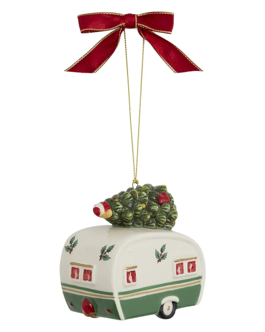 Christmas Tree Camper Van Ornament - White, Dolomite image