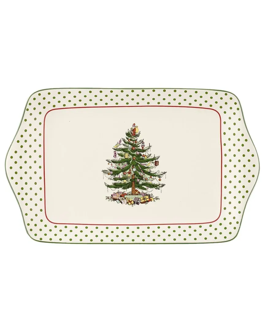 Christmas Tree Dessert Tray - White, Porcelain image