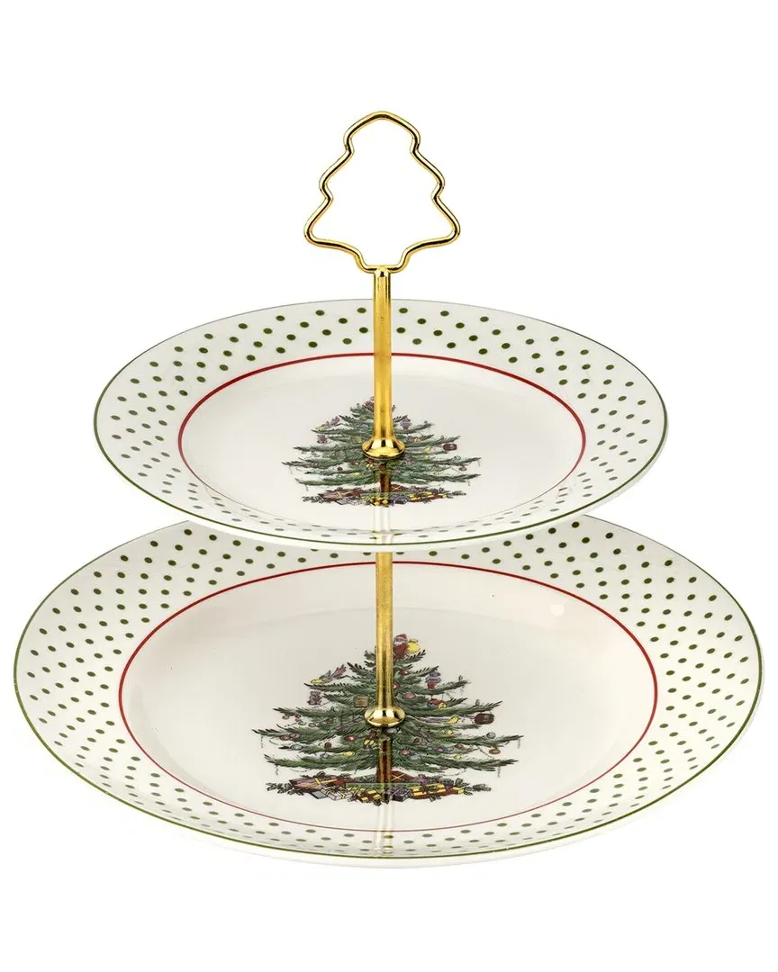 Christmas Tree Tiered Server - White, Porcelain